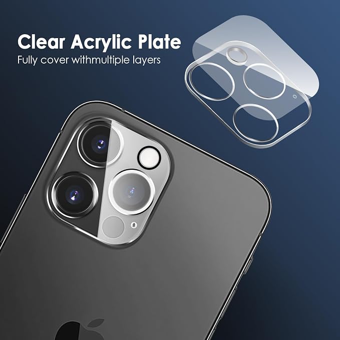 FanTEK Camera Lens Protector Compatible with iPhone 15 Pro / 15 Pro Max, 9H Tempered Glass Camera Screen Cover, Ultra HD Clear Acrylic Full Coverage Guard, Case Friendly - Image 4