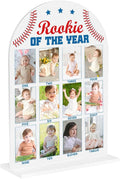 My First Year Photo Board Baby Milestone Signs One Year of Baby Photo Board, Best Babies Keepsake 10x14 Inches Acrylic Sign Decor Fits 2" x 3" Photo A18 by WelcometoMgfyfghj