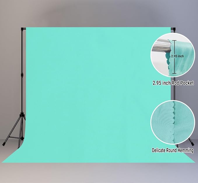 Turquoise Photography Backdrop for Photoshoot, Fabric 10x10ft | Polyester Studio Photo Backgrounds, Non Reflective, Easy to Hang, for Portrait Shoot, Product, Party Decor, Video Creation - Image 2