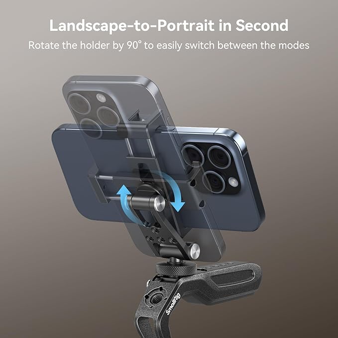 SMALLRIG Universal Metal Phone Support with Cold Shoe Mount, Smartphone Holder Adapter Support Free Adjustment Joints, Phone Tripod Mount for iPhone 17 16 15 14, for Samsung Galaxy etc. - 4382 - Image 4