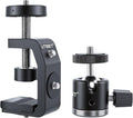 UTEBIT 40mm C-Clamp Camera Mount with Mini Ball Head, Black | 1/4 Thread Hole Metal Clamp with 360° Swivel Ballhead Camera Mount 1/4 Hot Shoe Adapter for Camera Desk Bicycle Woodworking by UTEBIT