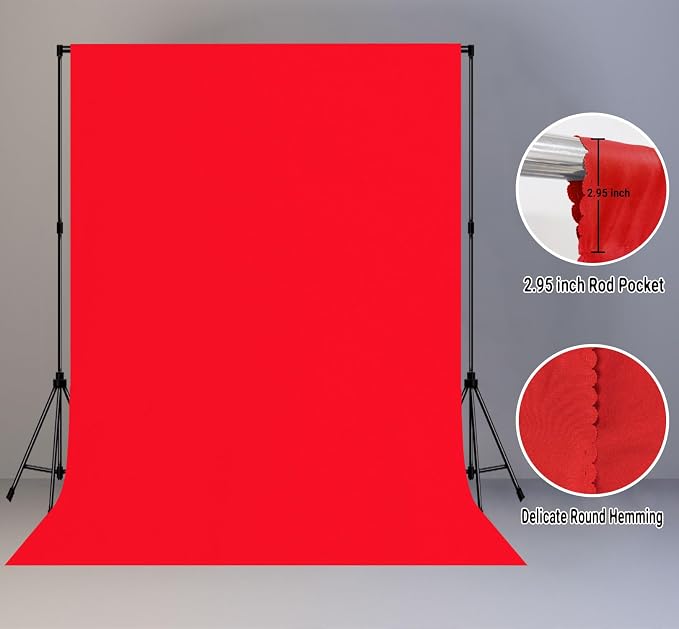 Red Photography Backdrop for Photoshoot, Fabric 10x20ft | Polyester Studio Photo Backgrounds, Non Reflective, Easy to Hang, for Portrait Shoot, Product, Party Decor, Video Creation - Image 2