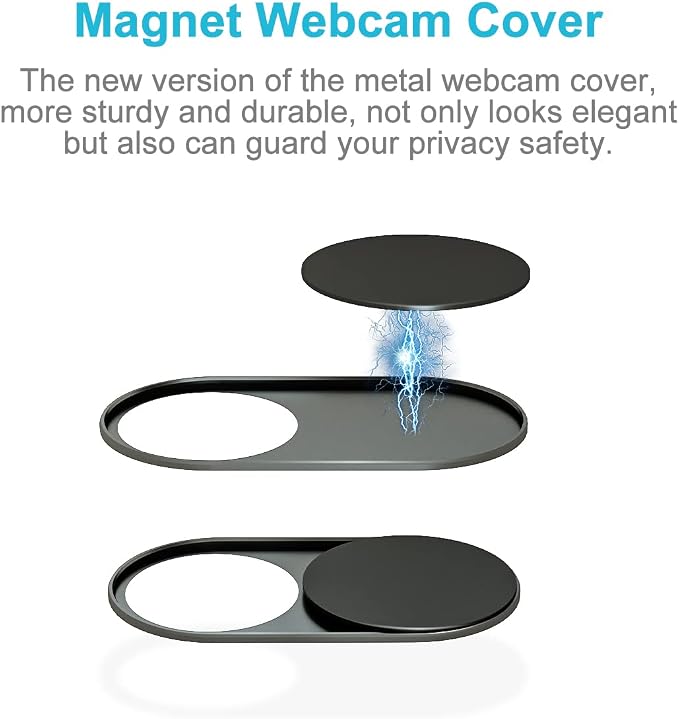 HKDGYHON Laptop Camera Cover Slide, Metal Webcam Cover, Super-Thin 0.023 inch Magnetic Camera Cover Slide, Protect Privacy, Compatible with MacBook, iMac, Laptop, PC, iPad, iPhone - Image 4