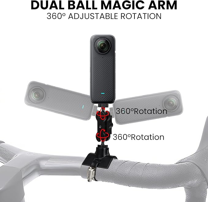 BarGrip Universal Roll Bar Camera Mount Clamp for Action Cams – Fits 1”–2” Round, Square & Profile Bars | 360° Adjustable Dual Ball Arm | Compatible with GoPro, Insta360, DJI | for UTVs, ATVs, Boats - Image 4