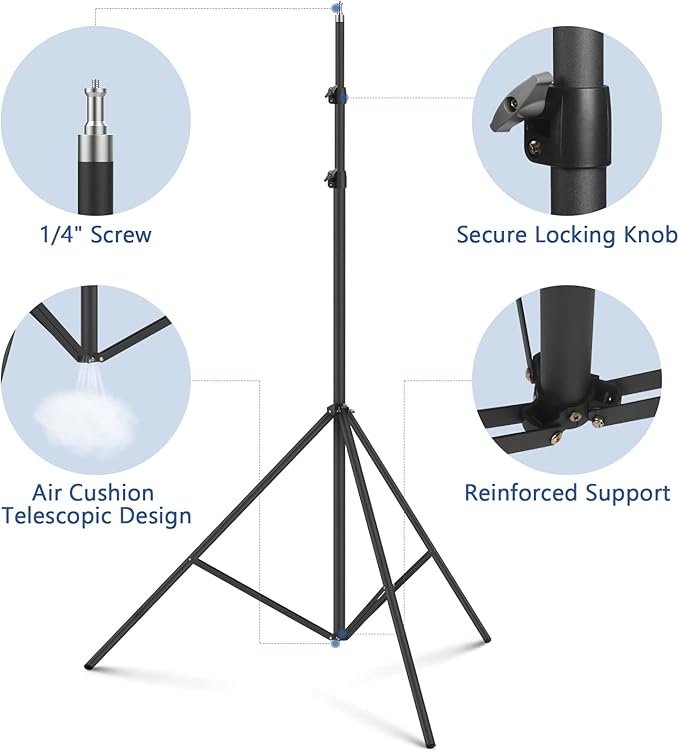 13ft Heavy Duty Light Stand Photography, Sdfghj Air Cushioned 13'/160inch/400cm Sky High Tripod Lighting Stand with Case for Gimbal Stabilizer Video Camera Sports Shooting Studio LED Ring Light Flash - Image 4