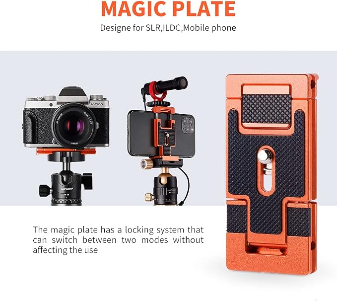 K&F Concept Aluminum Quick Release Plate, Arca-Swiss for DSLR | All-Metal Construction, Anti-Slip Rubber Pads, Hard Anodized, 1/4" Screw, Lightweight 0.39" Thick, CA02 - Image 2