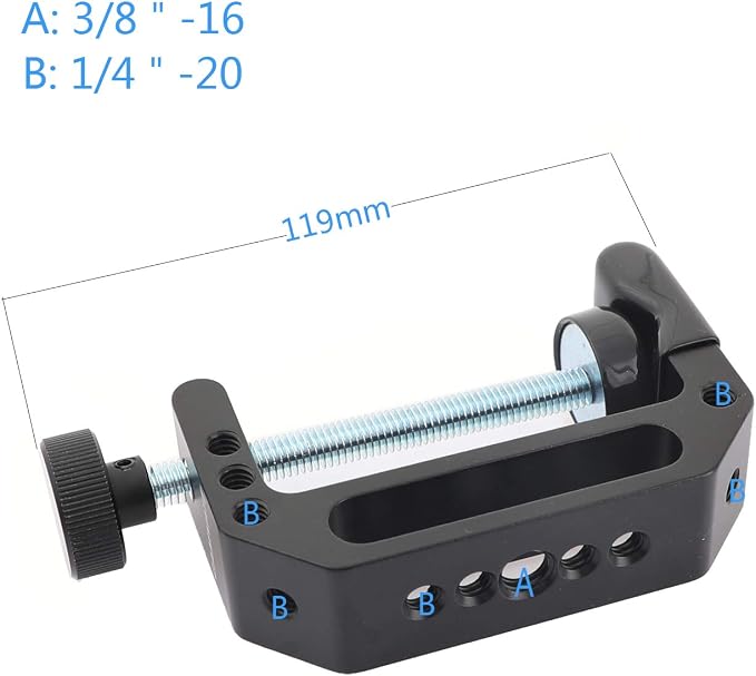CAMVATE Extended Size C Clamp with 1/4" & 3/8" Mounting Points - Image 6