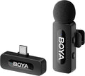 BOYA BY-V10 USB-C Wireless Lavalier Microphone for iPhone16/15 Android, Type-C Smartphone Laptop, Noise Canceling, Mini Clip-on Microphone for YouTube, Podcast, Facebook, TikTok Vlogging Recordings by BOYA