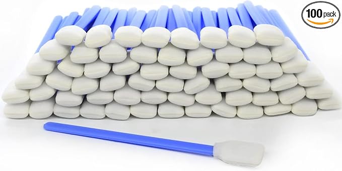 Wellgler's Foam Cleaning Swabs，Dust-Free Cleaning Sponge Tip Swabs for Printer Heads, Scanners, Camera Lenses, Electronics, Lab,Chip Hard Disk Industries, Optical Equipment(100pcs) by DisposableOralSwabs