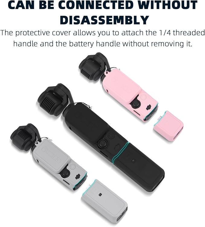 BRDRC Pocket 3 Silicone Cover, For Xtra Muse Protective Case Lens Protector Scratch-Resistant Sleeve Skin Compatible with DJI OSMO Pocket 3 Creator Combo/Xtra Muse Accessories (Pink) - Image 9