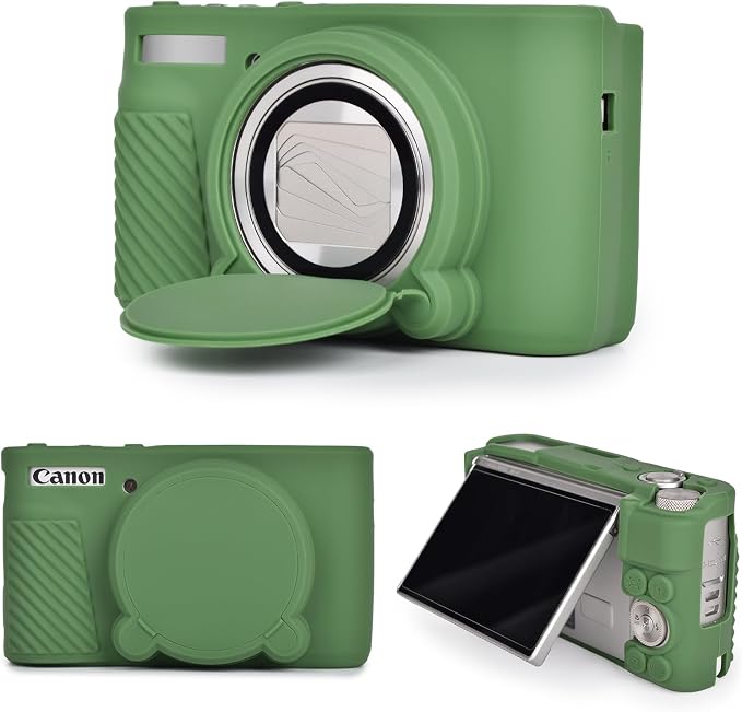 MUZIRI KINOKOO Case for Canon Powershot SX740/SX730 HS Digital Camera - Soft Protective Cover SX740 SX730 HS Camera Silicone Sleeve with Removable Lens Cover - Anti-Slip & Anti-Scratch - Green by MUZIRIKINOKOO