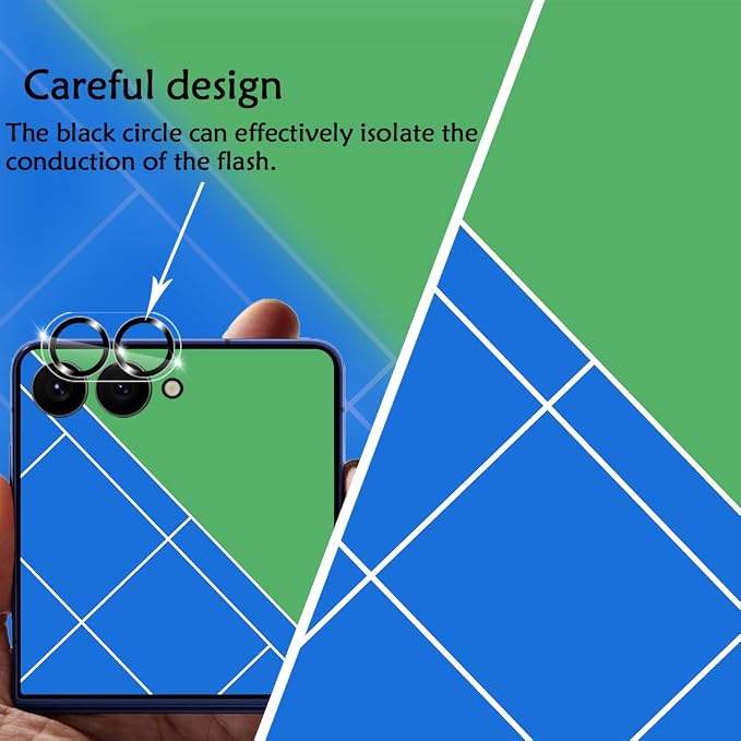 BIGFACE [6 in 1 for Samsung galaxy Z Flip 7/galaxy Flip 8 Screen Protector | 2 pack Film Screen Protector + 2 Pack Tempered Glass Back Screen Protector + 2 Pack Camera Lens Protectors - Image 4