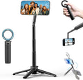 ULANZI MT71 Mini Magnetic Selfie Stick Tripod, Foldable & Lightweight, 180° Tilt, Compatible with iPhone 17-12 Series, with Adhesive Magnetic Ring for Desktop Shooting/Vlog/Selfie by ulanzi