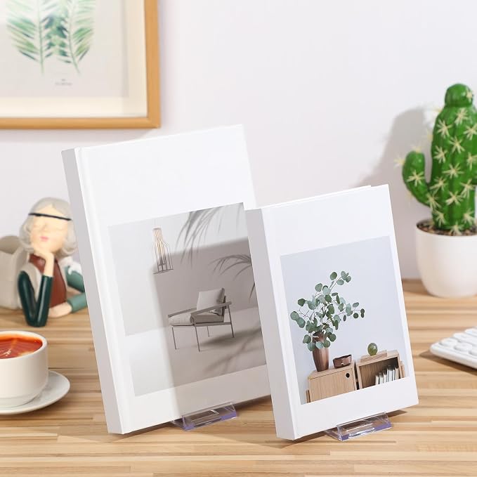 6 Pack Acrylic Book Stand for Display Adjustable, 4.2in H | Clear Display Holder Easel Collector Stand for Home Office, Back to School Comic Album CD Magazine Postcard Artworks - Image 3