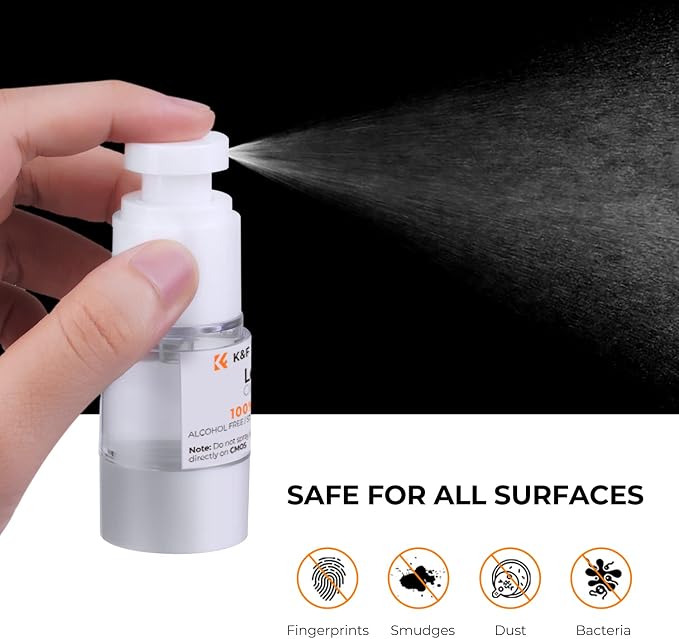 K&F CONCEPT 9-in-1 Camera Lens Cleaning Kit for DSLR, Filters, Phone, Tools | Strong Blower,Safe Cleaning Solution,Anti-Static Lint-Free Pen,Portable Microfiber Cleaning Cloth Multi Device Use,MK07 - Image 4