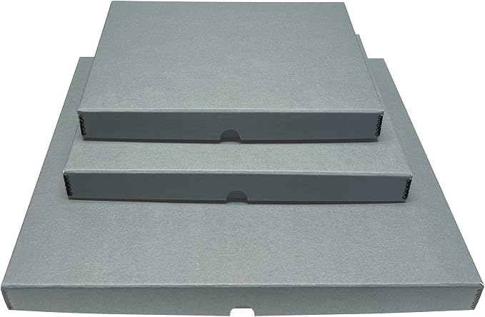 Lineco Clamshell Archival Storage Box, 11.5x17.5x1.75 Inch, Gray | Acid-Free with Metal Edge Boxboard, Organize and Store Photos Documents Cards Negatives Magazine Prints Family Records DIY - Image 8