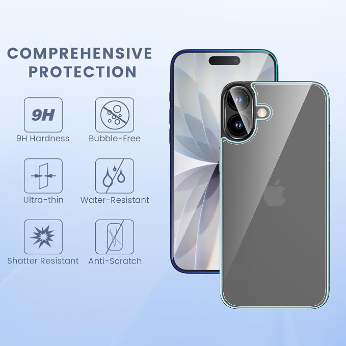 Maxdara for iPhone 17 Screen Protector (6.3 inches) | iPhone 17 Back Screen Protector and Front Screen Protector with Camera Protector, 9H Hardness - Image 3