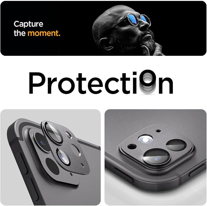 Spigen Camera Lens Protector for iPad Pro 13"/11" M4, M5 (2024, 2025) | GlasTR EZ Fit Optik Metal, 9H+ Tempered glass, Scratch resistance, Auto-align tray, Case-friendly - Space Black [1 Pack] - Image 3