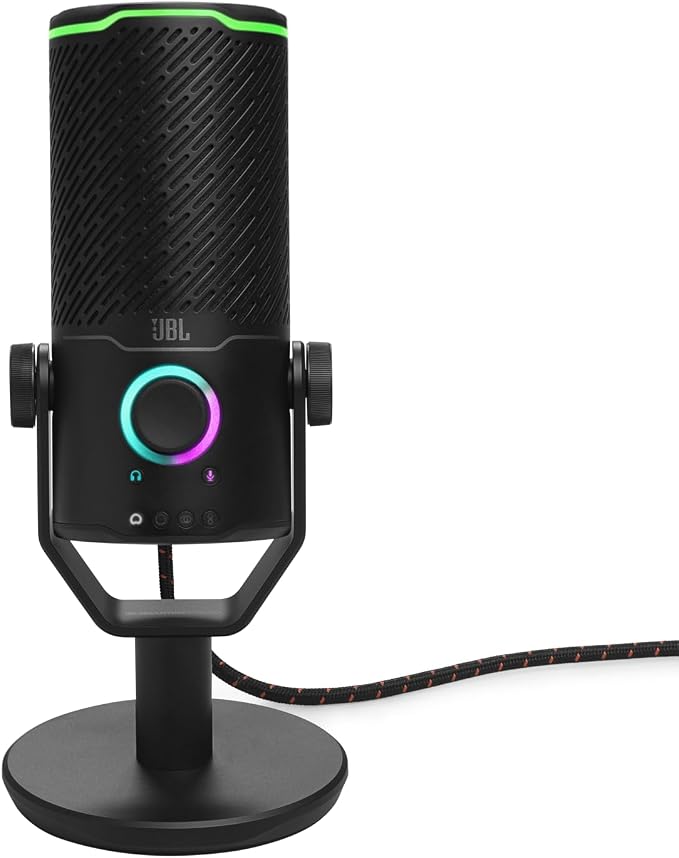 JBL Quantum Stream Studio - Recording and Gaming - Chrome | Triple condenser microphone for perfect streaming, Four selectable voice pick-up patterns, Dynamic range compressor - Image 2