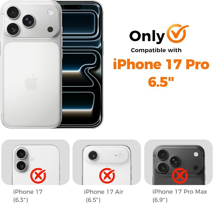 Screen Protector for iPhone 17 Pro 6.3 inch +2 Pack Silver Metal Camera Lens cover Protector - Image 2
