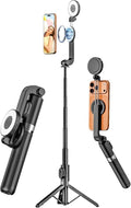 USKEYVISION 49'' Magnetic Selfie Stick Tripod with Light & Remote (SPT-02) | 360° Rotatable Magnetic Tripod with Ring Light for iPhone & Android, Content Creator Essentials for Tiktok Video Recording by USKEYVISION