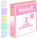 BinderX 3 Ring Binder 2 Inch, 2" Clear View Binder, Pink, Letter / A4 Size | Extra Durable, PVC-Free, Customizable, Interior Pockets, 450-Sheet Capacity, Eco-Friendly, Reinforced Hinge, School, Office by Sooez