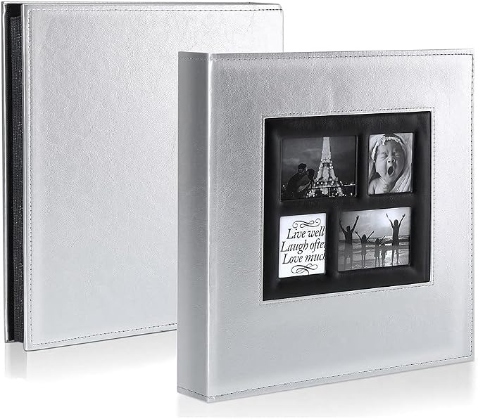 Ywlake Photo Album 4x6 600 Pockets Photos, Extra Large Capacity Family Wedding Picture Albums Holds 600 Horizontal and Vertical Photos Silver - Image 2