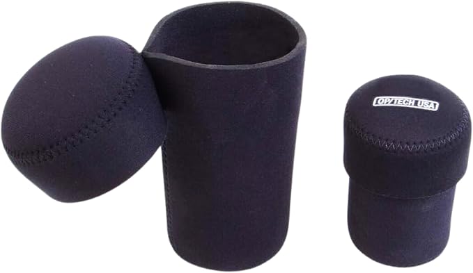 OP/TECH USA Fold-Over Neoprene Lens Pouch – Camera Lens Case for safe Lens Cover storage, Great for Photography & outdoor shoot, Keeps your Lens secure with No-Lose Lid-254 (Black) - Made in USA - Image 2