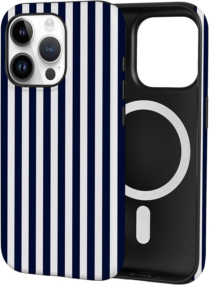 TPU Phone Case for iPhone 15 Pro Max, MagSafe Wireless Charging Compatible, Shockproof Slim Fit Protective Cover with Anti-Yellowing & Raised Camera Protection (Stripe 3, iPhone 15 Pro Max) by Unknown