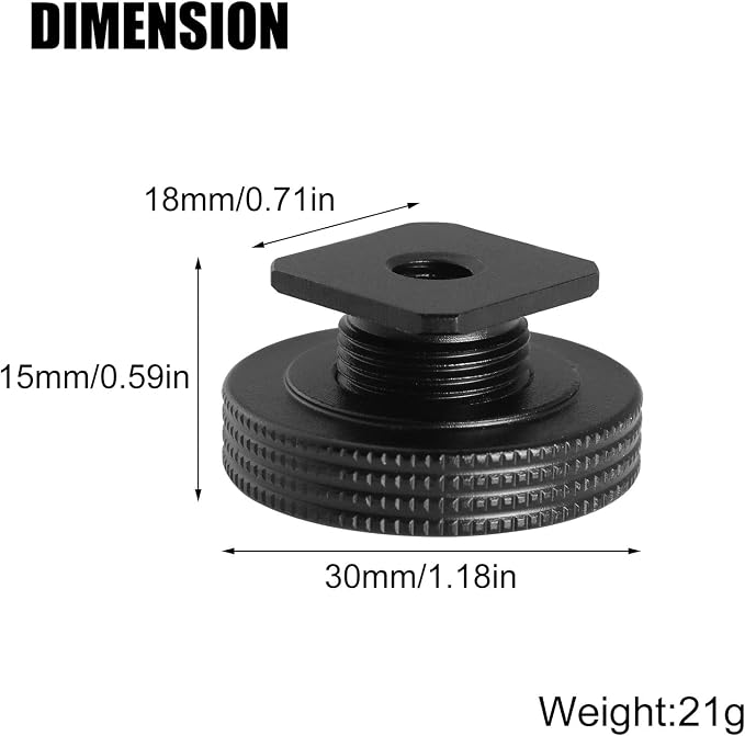 1/4" Female Thread to Hot Shoe Adapter LUORNG 2PCS Hot Shoe Mount Adapter with 1/4 to 1/4 inch Male Screw for Magic Arm, Video Light,Monitor - Image 4