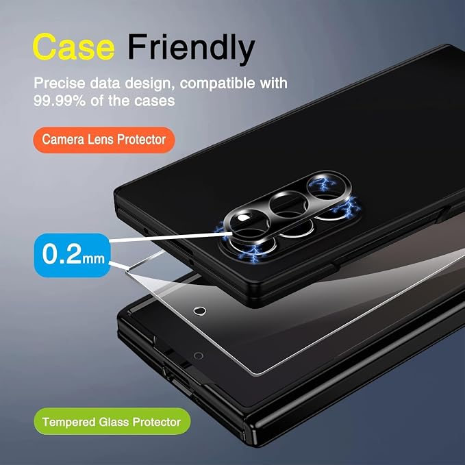 Milomdoi Screen Protector for Samsung Galaxy Z Fold 8 Ultra/Z Fold 7 | 3 Pack Inside TPU Film + 3 Pack Front 9H Tempered Glass + 3 Pack Camera Lens Protector, Easy Installation, No Bubbles - Image 6