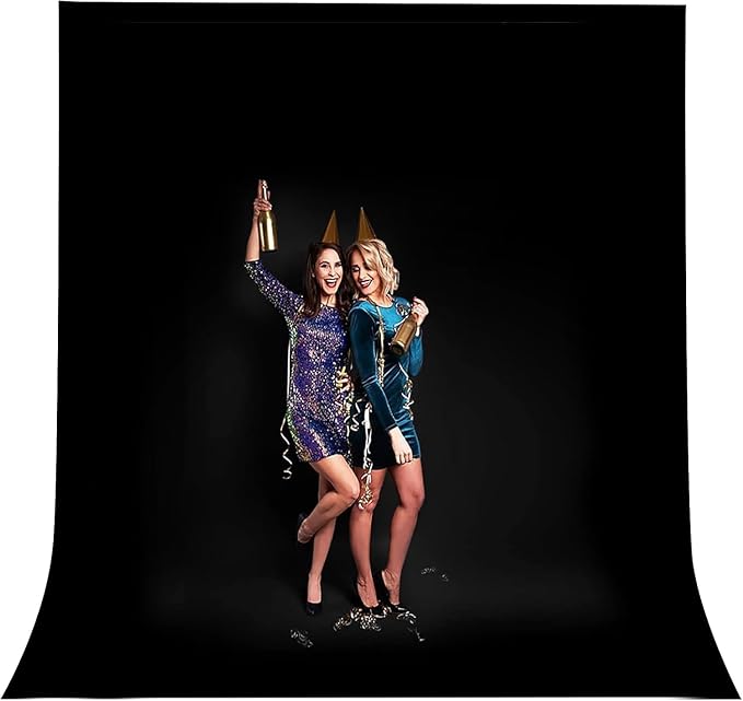 CPLIRIS 10x20ft Black Backdrop for Photography, Dual-Size Dual-Pocket Design Photo Booth Background for Portrait Photoshoot, Party and Video with Both Options of 10 feet and 20 feet in Width by CPLIRIS