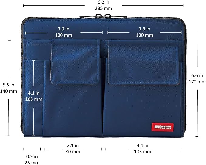 LIHITLAB Bag Laptop Sleeve with Storage Pockets (Bag-in-Bag), 7.1 x 9.8 Inches, Orange (A7553-4) - Image 2