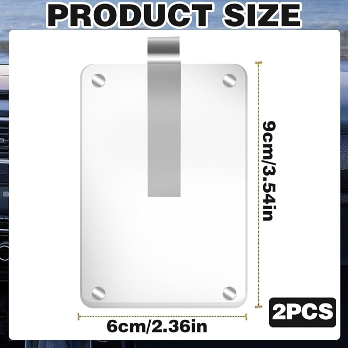 2Pcs Car Picture Holder, Acrylic Magnetic Personalized Photo Holder Car Accessories Car Photo Holder Car Visor Clip, Personalized Car Picture Frame, Suitable for Adding Family or Personal Photos - Image 2