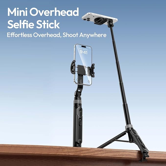ULANZI TT86 Magnetic Tripod for iPhone 17, 35" Extendable Selfie Stick w Remote, 2-in-1 Phone Clip&Dual Cold Shoe Mounts-Lightweight Overhead Phone Tripod Stand for Vlogging, Travel, Video Recording - Image 9