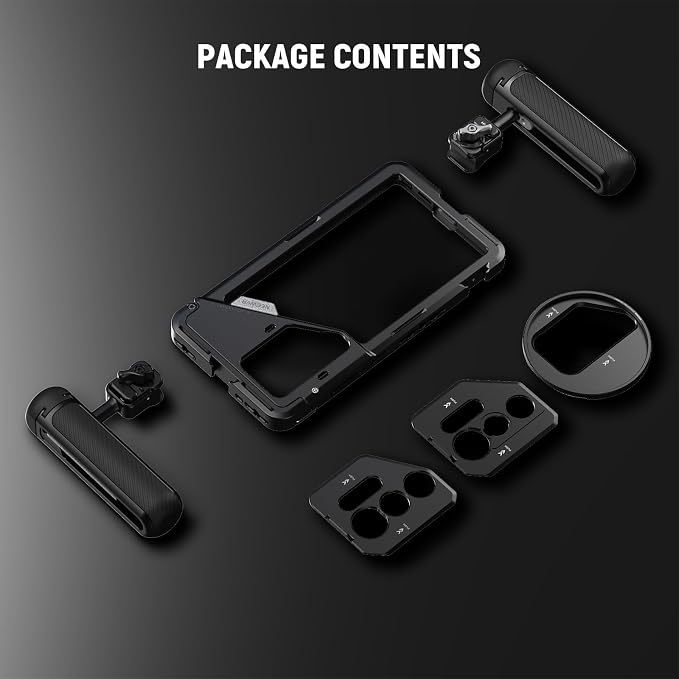 NEEWER PA082 S25 Ultra Phone Cage Holder for Recording Filming with 2X Handle, 67mm Filter Adapter, 17mm Lens Backplate, T Mount Adapter, Video Rig Stabilizer Compatible with Samsung Galaxy S25 Ultra - Image 8