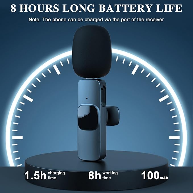 Wireless Microphone for iPhone 15 16，iPad, Android, Lavalier Microphone for Video Recording, Noise Reduction, Clip on Mini Mic for Tiktok, YouTube, Vlog, Podcast, ASMR - Image 5