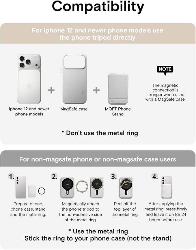 MOFT Phone Tripod Stand, Portable Selfie Stick for iPhone, Mulit-Angle | Pocket Size | Strong Magnets l MOVAS Leather | Magsafe Compatible | Easy to Charge | Stylish |For Content Creators - Image 9