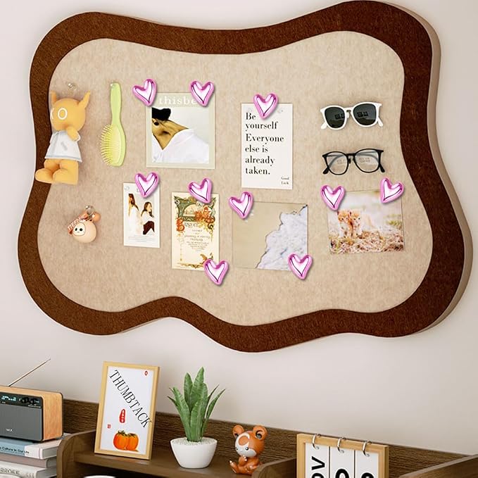 50 pcs of Cute Soft Wooden Board thumbtack with Golden Hearts can be Used for Photo Walls, memos, whiteboards, and Decorative thumbtack (Pink) - Image 6