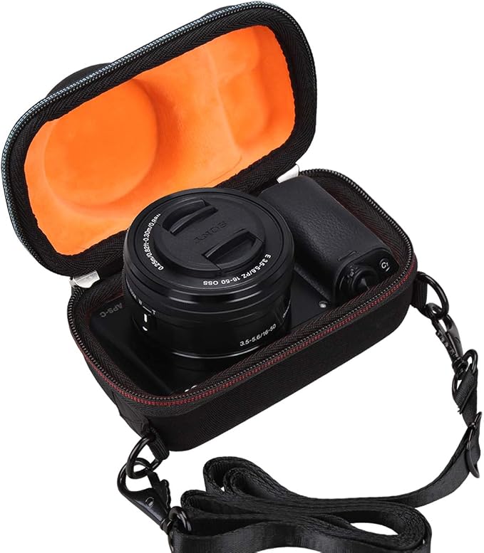 Mchoi Hard EVA Case for Sony a6000/a6400/a6100 Camera, Body Only, Shockproof EVA Shell, Vibrant Orange Interior, Compact & Lightweight, For Casual Travel & Storage by MchoiHardTravelStorageCase