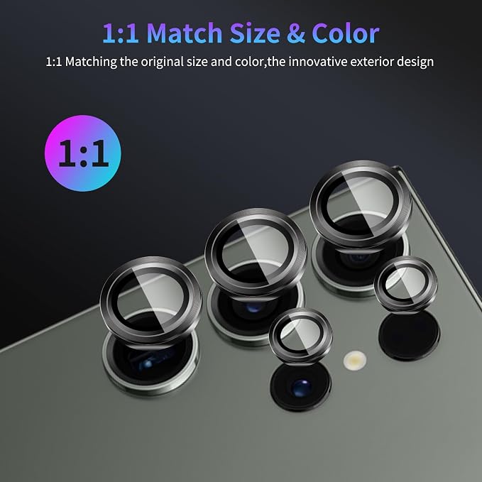 Camera Lens Protector for Samsung Galaxy S23 Ultra,1 Pack | Tempered Metal Glass Camera Cover Film,HD Clear,Anti-Scratch Lens Screen Protector Film,Case Friendly,Black Titanium - Image 5