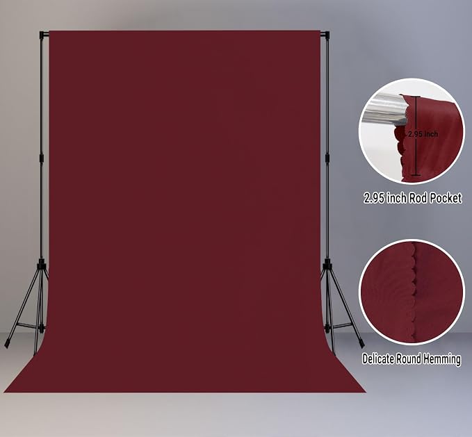 Burgundy Photography Backdrop for Photoshoot, Fabric 10x20ft | Polyester Studio Photo Backgrounds, Non Reflective, Easy to Hang, for Portrait Shoot, Product, Party Decor, Video Creation - Image 6