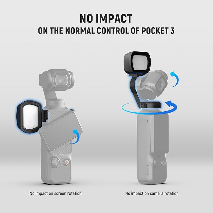 NEEWER Basics Magnetic Light Compatible with DJI OSMO Pocket 3 Xtra Muse | Gimbal Camera Auxiliary Light, USB C Rechargeable Mini LED Fill Lighting Attachment, Selfie Vlog Video Recording, M21 Black - Image 7