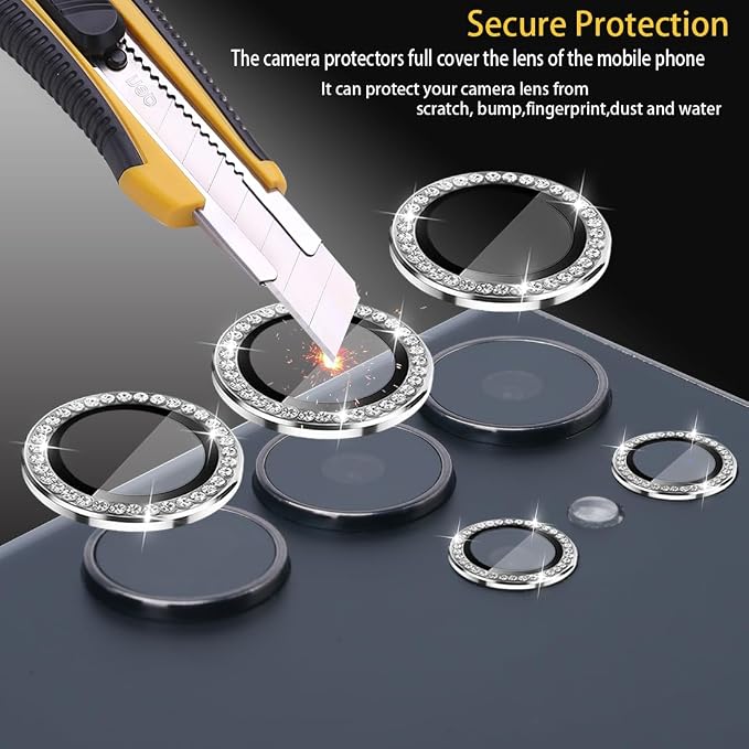 Camera Lens Protector for Samsung Galaxy S24 Ultra, Diamond Silver | Tempered Glass, Auto-align Tray, Easy Installation, Case Friendly, Anti-Scratch, HD Clear, Ultra Slim - Image 2