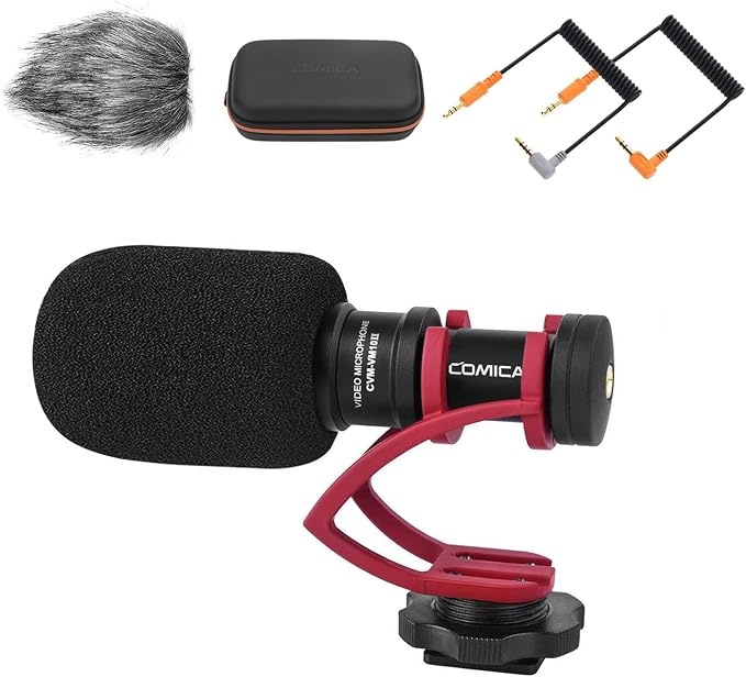 comica Camera Microphone, CVM-VM10II Directional Microphone Cardioid Shotgun Video Camcorder Microphone for Canon, Nikon, Fuji, Sony, Panasonic, Olympus DSLR Cameras, Smartphones (with Wind Muff) | Wind Muff, Condenser, Shotgun Video Microphone for Can... by COMICA