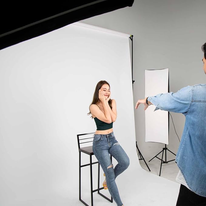 8x10ft White Backdrop for Photography, Pocket Design Photo Booth Background for Portrait Photoshoot, Party Decorations and Video Studio Background, White Backdrop Curtain for Soft Fabric Drapes - Image 3
