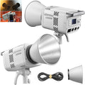 Godox LE200Bi 220W Bi-Color COB LED Video Light with Bowens Mount, 2800K-6500K, CRI/TLCI≥98, 0-100% Dimming, 11 FX Modes, Bluetooth/DMX Control for Studio Streaming | 2800K-6500K,57700 LUX,CRI/TLCI≥98,11 FX,APP Control,for Photography,Live Streaming by GODOX
