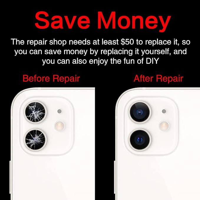 ASDAWN 2PCS Back Camera Lens Glass Replacement for iPhone 12 & 12 Mini, Standard Prime Lens with Nano Coating, Glass Construction, Lightning Mount - Image 4