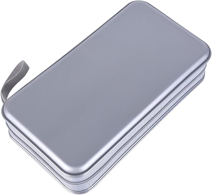 alavisxf xx CD Case, 96 Capacity Hard Plastic Organizer Wallet for Car | CD DVD Holder, Portable Hand Strap, Zipper Closure, Anti-Slip Scratch-Resistant Sleeves, Disc Storage, for Home Office Travel - Image 5