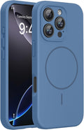 miracase Magnetic for iPhone 16 Pro Max Case, [Soft Anti-Scratch Microfiber Lining], Compatible with MagSafe, Liquid Silicone Case Shockproof Drop Protection Phone Case for 16 ProMax,Glass Blue | Compatible with MagSafe, Soft Microfiber Lining, Premium... by Miracase